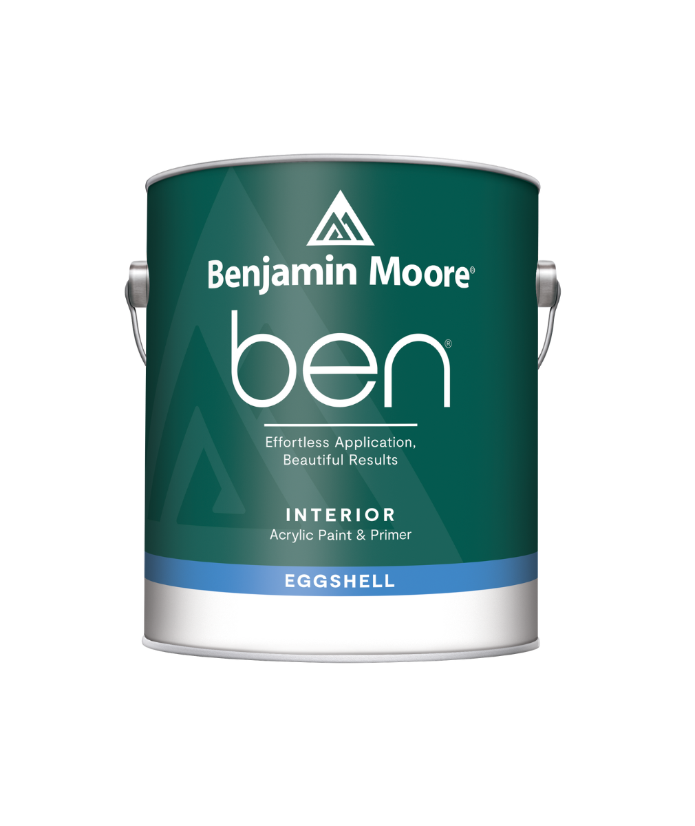 Benjamin Moore ben eggshell Interior Paint, available at Johnson Paint & Maine Paint in MA, NH & ME.