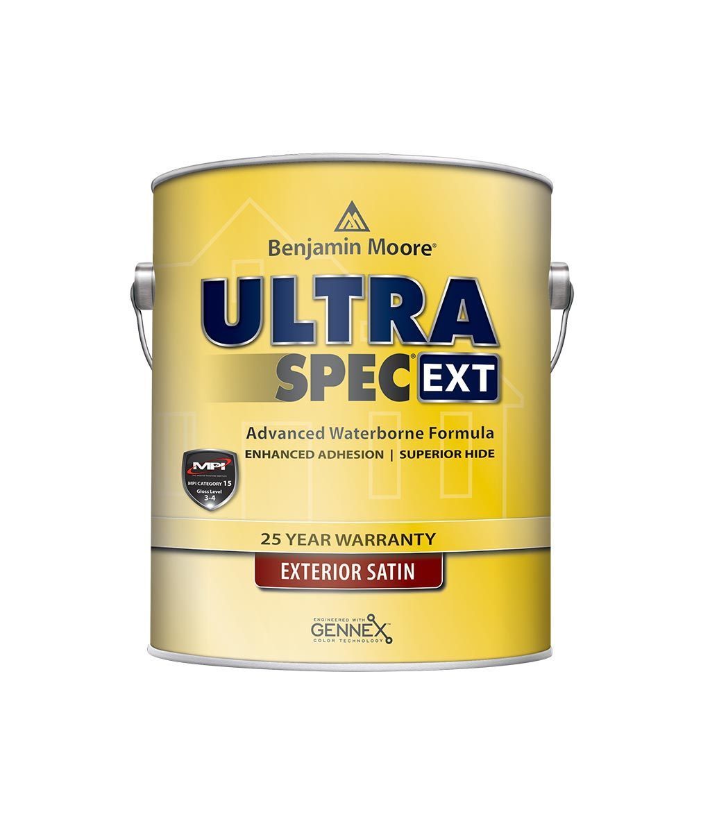 Benjamin Moore Ultra Spec EXT exterior paint in satin finish available at Johnson Paint & Maine Paint in MA, NH & ME. 