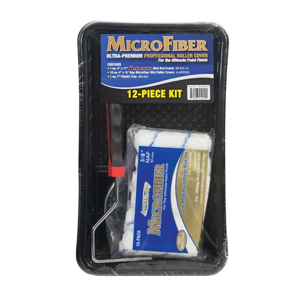 Microfiber 4" 12 Piece Roller Kit